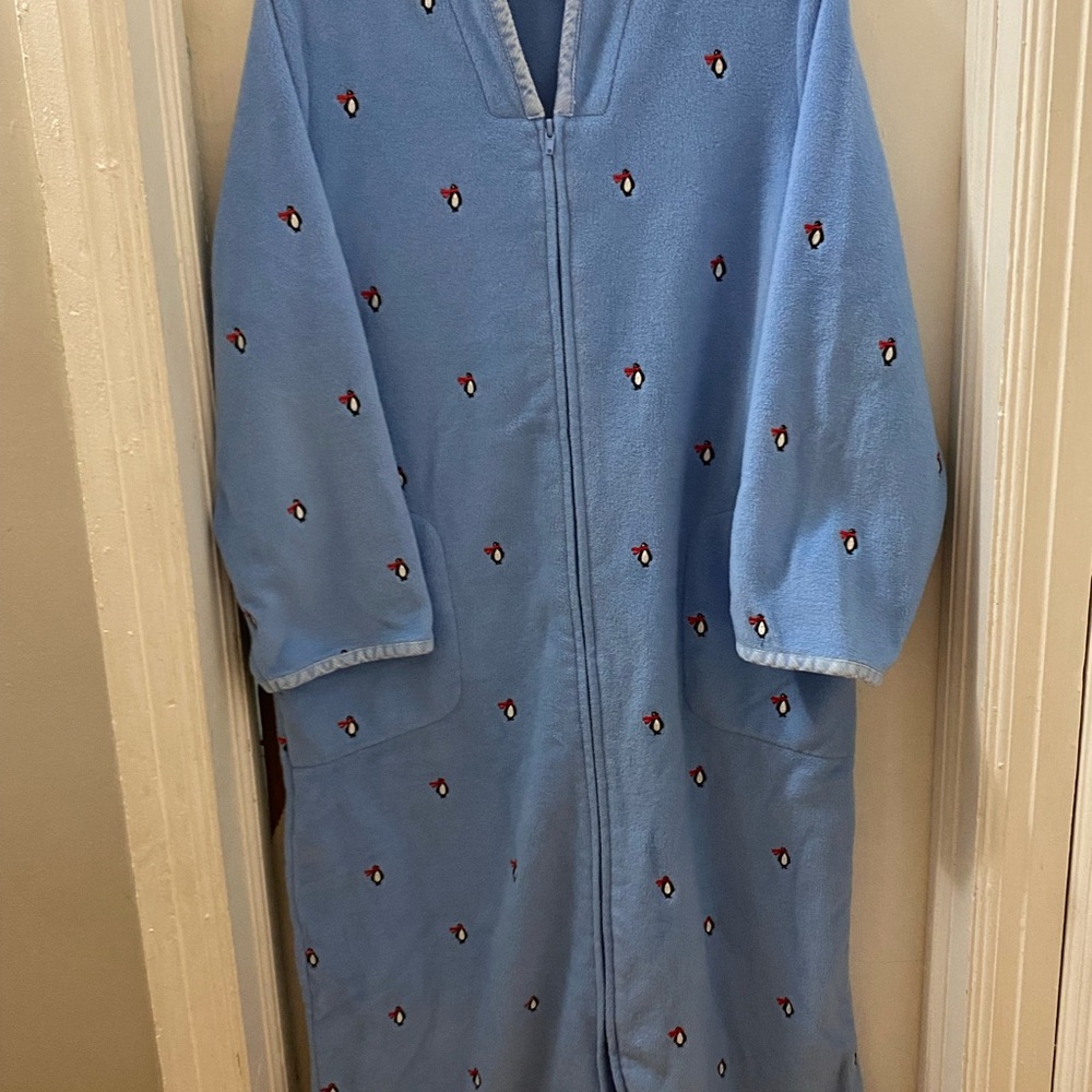 Charter Club Blue Robe with Penguin Print